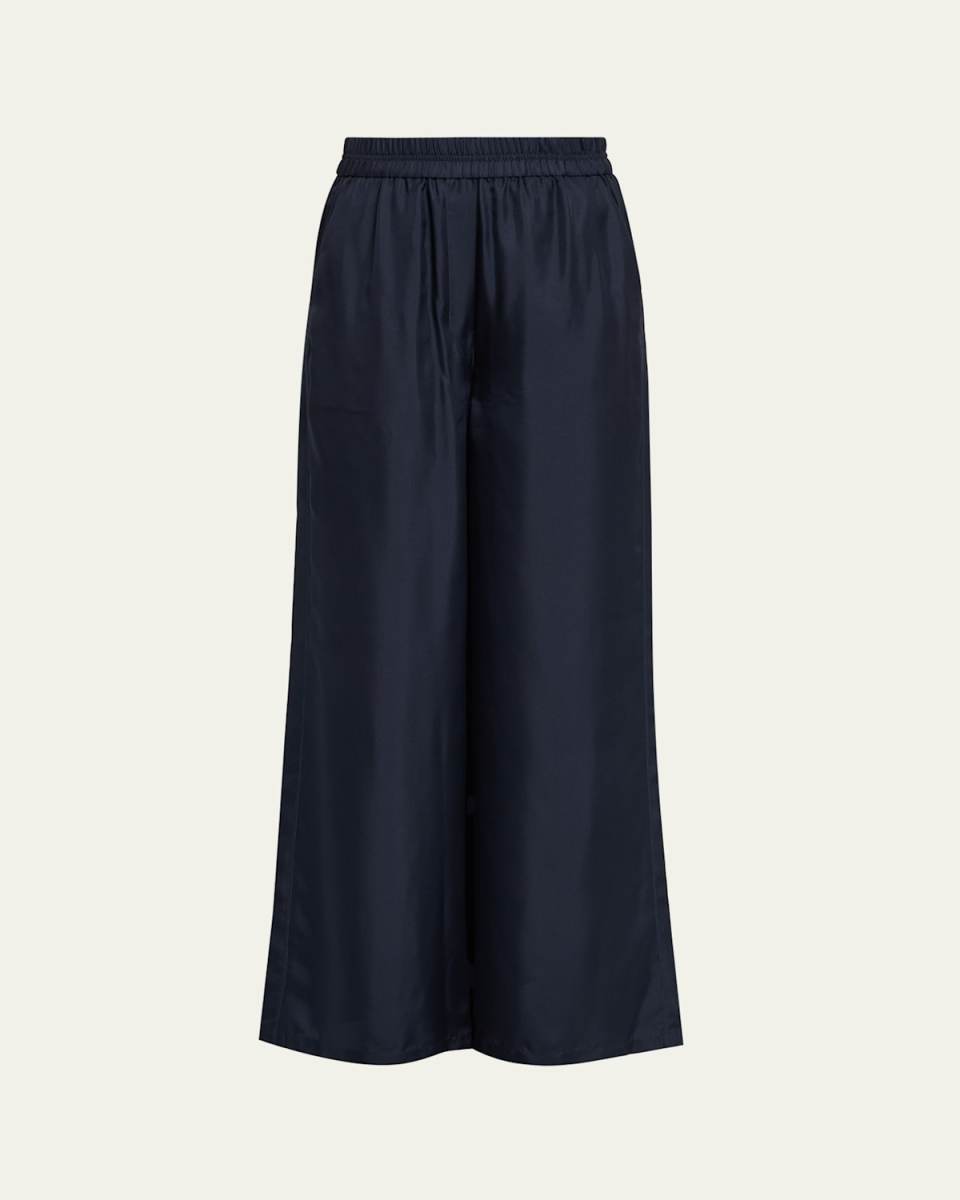 Pull-On Silk Track Pants